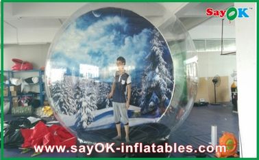 Inflatable স্নো বল / স্বচ্ছ Inflatable Chrismas বরফ গ্লোব বুদ্বুদ দিয়া 5M