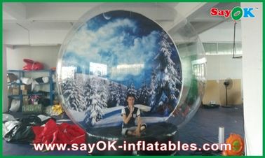 Inflatable স্নো বল / স্বচ্ছ Inflatable Chrismas বরফ গ্লোব বুদ্বুদ দিয়া 5M