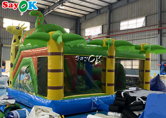 চিড়িয়াখানা থিমযুক্ত inflatable বাউন্স হাউস শিশুদের খেলার মাঠ জল স্লাইড