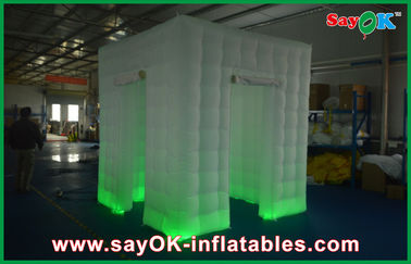Inflatable পার্টি সজ্জা 2 দরজা বিবাহের ইনফ্ল্যাটেবল বিজ্ঞাপন পণ্য LED আলো সঙ্গে ফোল্ডেবল ফটো বুথ
