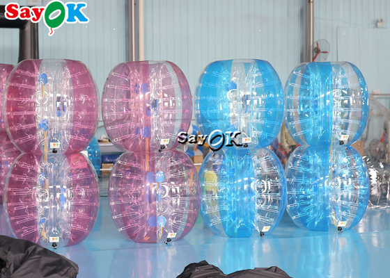 Inflatable কার্নিভাল গেম প্রাপ্তবয়স্ক TPU PVC বডি Zorb বাম্পার বল সেট স্বচ্ছ নীল গোলাপী Inflatable বাবল সকার