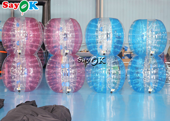 Inflatable কার্নিভাল গেম প্রাপ্তবয়স্ক TPU PVC বডি Zorb বাম্পার বল সেট স্বচ্ছ নীল গোলাপী Inflatable বাবল সকার