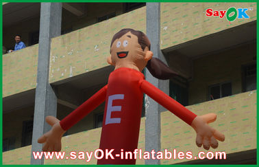 Inflatable Waving Man Red Cartoon Advertising Air Dancers প্রিন্টিং আকর্ষণীয় 5m উঁচু সুপারমার্কেটের জন্য