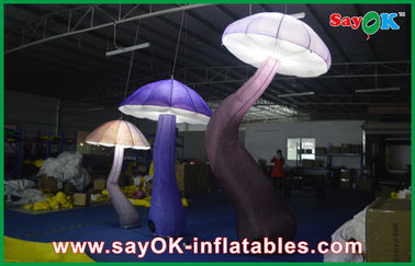 আকর্ষণীয় 3m Inflatable মাশরুম LED আলোর 190T সজীবতা জন্য নাইলন