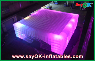মেলার জন্য ইনফ্ল্যাটেবল নাইটক্লাব OEM LED কিউব জায়ান্ট ইনফ্ল্যাটেবল এয়ার টেন্ট, 14 X 14m