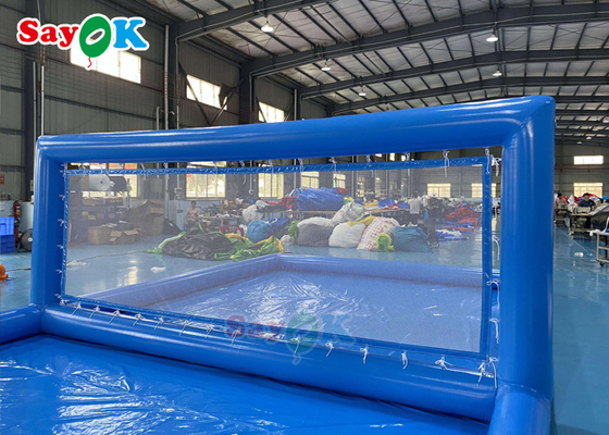 প্রাপ্তবয়স্কদের খেলাধুলা নেট সিল্ক প্রিন্টিং সঙ্গে দৈত্য inflatable ভলিবল কোর্ট পুল শিশুদের জন্য inflatable জল খেলনা