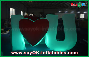 3x1.2m Inflatable আলো সজ্জা নাইলন কাপড় দিয়ে বিবাহের জন্য চিঠি প্রেম