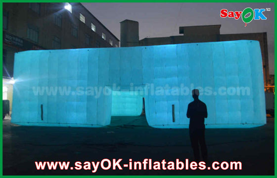 বহিরঙ্গন বিশাল সাদা LED কাঠামো ইভেন্ট inflatable cube tent,inflatable nightclub,inflatable party tent for sale