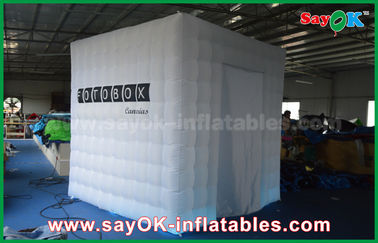 Inflatable ফটো স্টুডিও আলো দুই দরজা সাদা বিবাহের ফটোবুথ সঙ্গে Inflatable ফটো বুথ