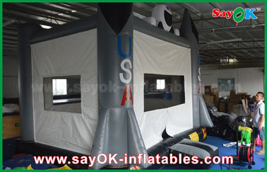 0.6 মিমি পিভিসি 4x3m গ্রে Inflatable ঝুড়ি কাসল জনপ্রিয় হাহা হপ Bouncy কাসল