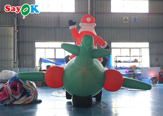 অক্সফোর্ড কাপড় Inflatable ওল্ড ম্যান LED ক্রিসমাস সান্তা ক্লজ উড়ন্ত বিমান ফুঁ