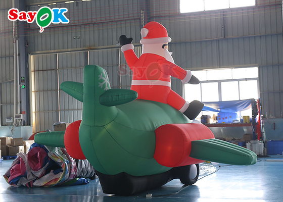 অক্সফোর্ড কাপড় Inflatable ওল্ড ম্যান LED ক্রিসমাস সান্তা ক্লজ উড়ন্ত বিমান ফুঁ
