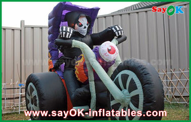 কালো অক্সফোর্ড কাপড় হ্যালোইন ইয়ার্ড Inflatable সজ্জা মোটরসাইকেল Inflatable আকার