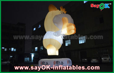 নেতৃত্বাধীন হালকা সঙ্গে 10m দৈত্য অক্সফোর্ড গাভী Inflatable কার্টুন হোয়াইট রঙ বিজ্ঞাপন বিজ্ঞাপন