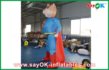 নীল / লাল Inflatable সুপারম্যান গা স্বনির্ধারিত পশু অক্ষর Inflatable মডেল