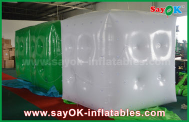বিজ্ঞাপন সাদা সবুজ Inflatable বেলুন / ঘনক হিলিয়াম লোগো মুদ্রণ সঙ্গে বেলুন