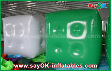 বিজ্ঞাপন সাদা সবুজ Inflatable বেলুন / ঘনক হিলিয়াম লোগো মুদ্রণ সঙ্গে বেলুন