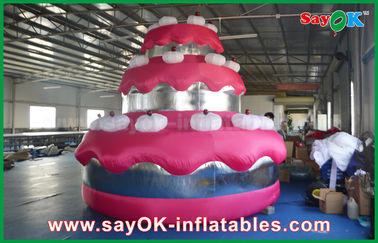 লাল প্রচারমূলক কাস্টম Inflatable পণ্য জায়ান্ট কেক পার্টি / জন্মদিন সজ্জা