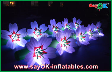 5m হোয়াইট লং গ্রাউন্ড নাইলন কাপড় LED ফুলের চেইন Inflatable হালকা সজ্জা