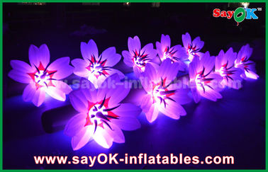 5m হোয়াইট লং গ্রাউন্ড নাইলন কাপড় LED ফুলের চেইন Inflatable হালকা সজ্জা