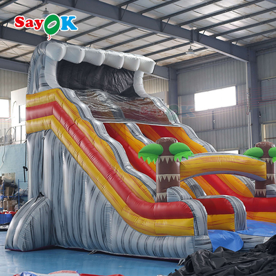 ভেজা শুকনো inflatable স্লাইড অগ্নি retardant inflatable bouncer স্লাইড 9x3.4x5.5m খেলার মাঠের জন্য