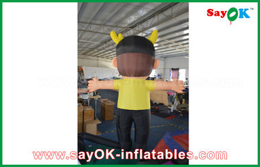 অক্সফোর্ড কাপড় Inflatable কার্টুন অক্ষর বিজ্ঞাপন জন্য হলুদ ছেলেদের শিশু