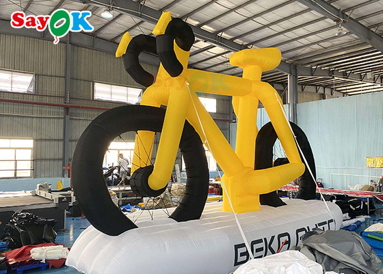 হলুদ বিজ্ঞাপন উচ্চ কাস্টম Inflatable পণ্য প্রচারমূলক মডেল সাইকেল প্রিন্ট সঙ্গে