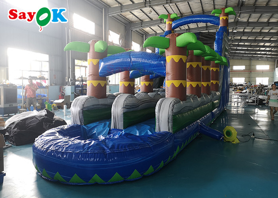বিশাল বাউন্সি স্লাইড ই এম মজার ব্লো আপ পাম ট্রি ওয়াটার স্লাইড inflatable jumpers inflatable bounce house with slide