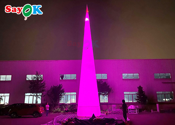 7m 23ft হোয়াইট LED ইনফ্ল্যাটেবল ট্রাফিক শঙ্কু সঙ্গে রং পরিবর্তন আলো