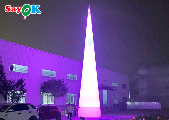 7m 23ft হোয়াইট LED ইনফ্ল্যাটেবল ট্রাফিক শঙ্কু সঙ্গে রং পরিবর্তন আলো
