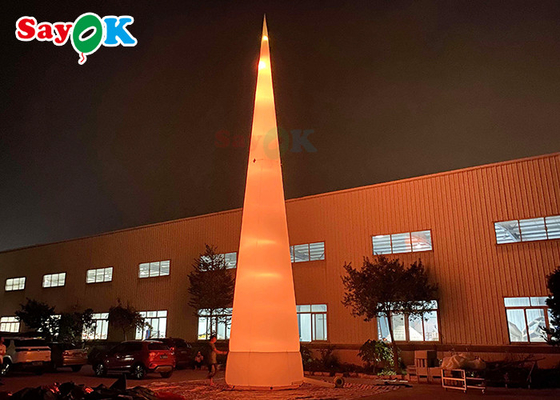 7m 23ft হোয়াইট LED ইনফ্ল্যাটেবল ট্রাফিক শঙ্কু সঙ্গে রং পরিবর্তন আলো