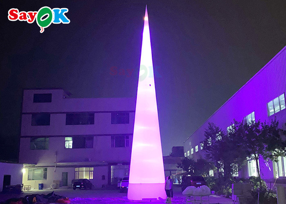 7m 23ft হোয়াইট LED ইনফ্ল্যাটেবল ট্রাফিক শঙ্কু সঙ্গে রং পরিবর্তন আলো