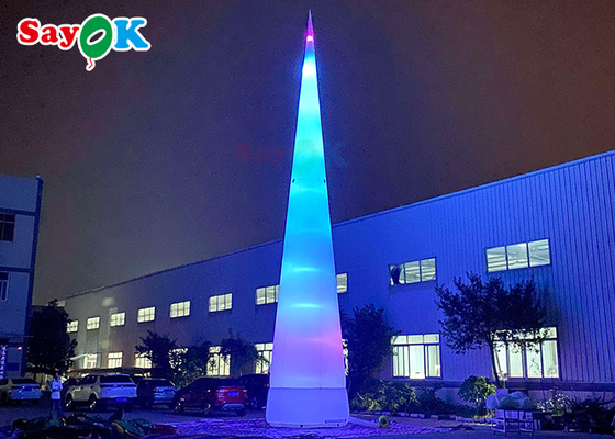 7m 23ft হোয়াইট LED ইনফ্ল্যাটেবল ট্রাফিক শঙ্কু সঙ্গে রং পরিবর্তন আলো