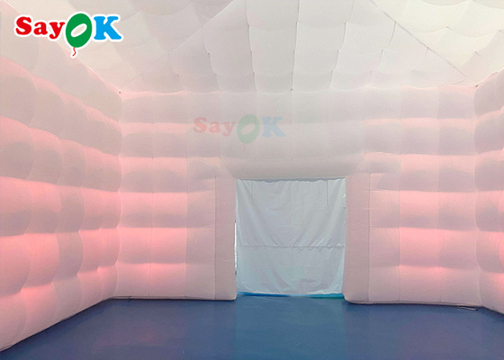 মোবাইল 8x8x4 মিটার আউটডোর হোয়াইট ইনফ্ল্যাটেবল এয়ার টেন্ট হ্যাপি পার্টির জন্য ইনফ্ল্যাটেবল পার্টি টেন্ট
