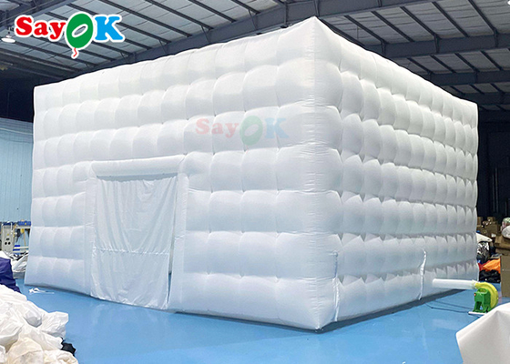 মোবাইল 8x8x4 মিটার আউটডোর হোয়াইট ইনফ্ল্যাটেবল এয়ার টেন্ট হ্যাপি পার্টির জন্য ইনফ্ল্যাটেবল পার্টি টেন্ট
