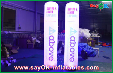 রাষ্ট্র সজ্জা জন্য মুদ্রিত Inflatable আলোর অলংকরণ পিলার শঙ্কু আকৃতি গোলাপী