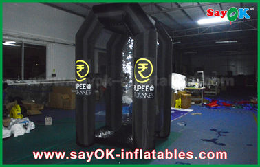ব্ল্যাক অক্সফোর্ড কাস্টম Inflatable পণ্য প্রচারের জন্য Inflatable টাকা বুথ, 1.5mLX2mWX 2.5 এমএল
