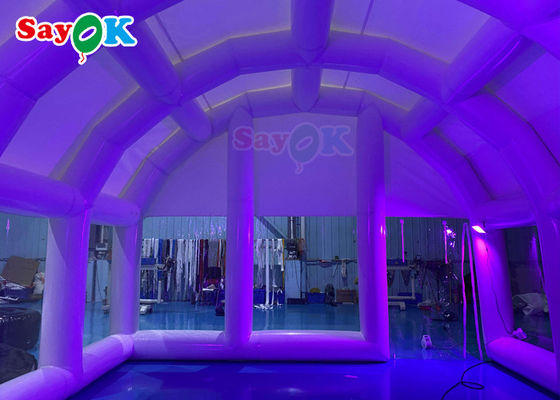 ইনফ্ল্যাটেবল হাউস টেন্ট 0.55Mm পিভিসি ইনফ্ল্যাটেবল এয়ার টেন্ট সাঁতার পুল কভার জন্য পরিষ্কার বায়ুরোধী গম্বুজ