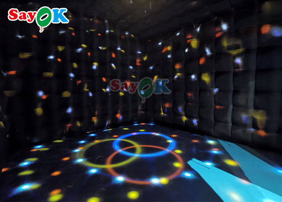 কালো ইনফ্ল্যাটেবল নাইট ক্লাব পার্টি কিউব টেন্ট পোর্টেবল ব্লো আপ নাইটক্লাব