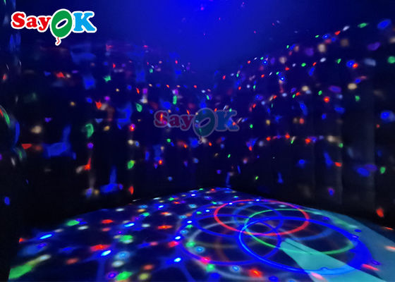 কালো ইনফ্ল্যাটেবল নাইট ক্লাব পার্টি কিউব টেন্ট পোর্টেবল ব্লো আপ নাইটক্লাব