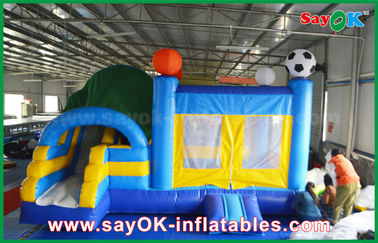 ফুটবল Decoratiionn সঙ্গে ছোট 4x3m Inflatable পিভিসি বাউন্স কাসল স্লাইডার