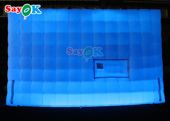 কাস্টম পোর্টেবল ব্ল্যাক ইনফ্ল্যাটেবল কিউব তাঁবু নাইটক্লাব পার্টি বার তাঁবু সঙ্গে LED আলো