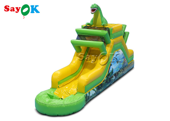 Inflatable Jumping Bouncer Inflatable Dinosaur Slide থিমযুক্ত Inflatable Water Slide 9.3x2x3.5mH লোগো প্রিন্টিং