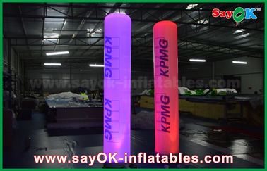 বিজ্ঞাপন 2.5m উচ্চতা আলোর Inflatable কলঙ্ক কলাম লোগো মুদ্রণ সঙ্গে