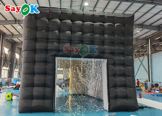 LED ডিস্কো নাইট ক্লাব পার্টি তাঁবু কাস্টম ইনফ্ল্যাটেবল তাঁবু ইনফ্ল্যাটেবল নাইট ক্লাব ইভেন্টের জন্য প্রাপ্তবয়স্ক কালো কিউব হাউস