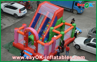 লাল পিভিসি Inflatable বাউন্স জলরোধী বিস্ফোরণ জোন যাদু Inflatable Bouncy কাসল