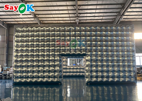 কাস্টমাইজড সিলভার ইনফ্ল্যাটেবল কিউব টেন্ট পার্টি জন্য বিবাহের শো প্রদর্শনী ইভেন্ট ইনফ্ল্যাটেবল এয়ার টেন্ট