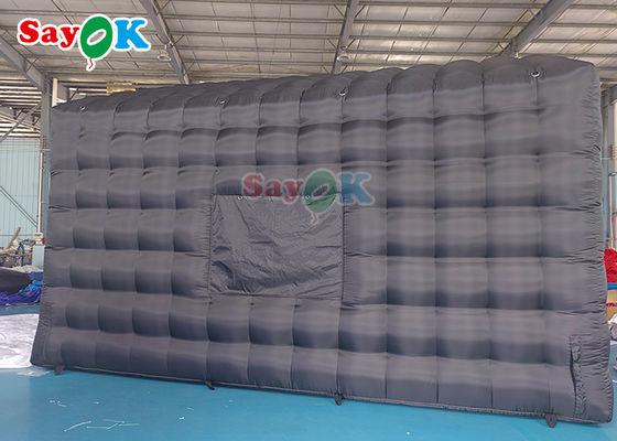 কালো এলইডি ডিস্কো লাইটিং মোবাইল নাইট ক্লাব টেন্ট ইনফ্ল্যাটেবল কিউব পার্টি টেন্ট স্মোক মেশিন সহ ইনফ্ল্যাটেবল নাইটক্লাব