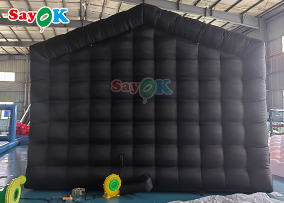 কাস্টম কালো বড় 20ft inflatable বায়ু তাঁবু পোর্টেবল পার্টি LED আলো inflatable নাইটক্লাব