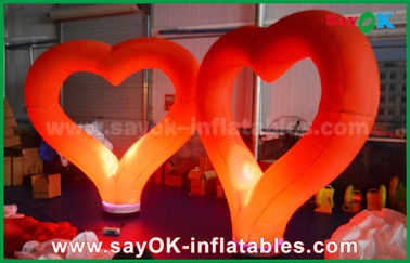 বিবাহের জন্য প্রণয়ঘটিত লাল নাইলন Inflatable আলো সজ্জা হার্ট আকার